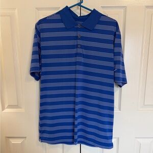 Nike Golf Shirt in Blue and White Stripes